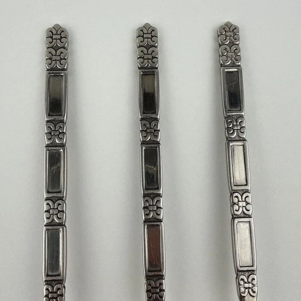 Lot 3 Oneida Community MADRID NO BLACK ACCENT SALAD FORKS Stainless 6 7/8